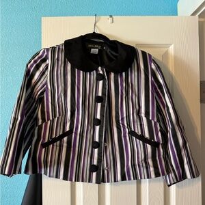 Laura Byrnes Women's Striped Jacket - Purple and Black